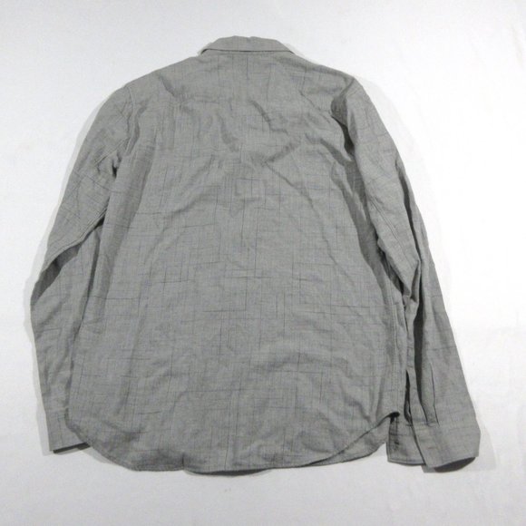 Theory Size Large Gray Men's Dress Shirt Collared Long Sleeve Button Closure   P - Picture 8 of 9